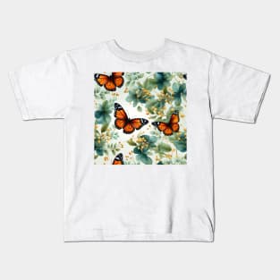 Monarch Butterflies Watercolor 23 Kids T-Shirt